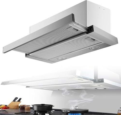 Hotte aspirante latérale 230 W, petite hotte aspirante avec hottes de cuisine à LED, ventilateur d'extraction mural de 400 mm pour 17 m³/min,600mm