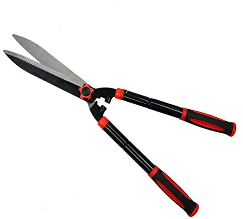 RUHEN Cesoie per siepi da Giardino, Attrezzi da Giardinaggio, cesoie per siepi Professionali Regolabili con Lama in Acciaio e Ammortizzatore per la rifinitura di Bordi di cespugli di bosso.