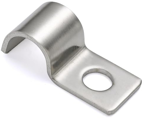 Forbabe 30 Stück Kabelschellen V2A Rohrschellen | Metall Kabelhalter Einzelloch Schlauchschnalle Rohrhalterung, Kabelclips Metallkabelschellen für Kabel Ø 10 mm
