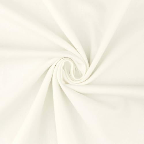 Baumwollstoff Ben, Meterware, Fahnentuch, Cretonne, uni weiß (Länge am Stück: ab 100cm / Breite: 144cm)