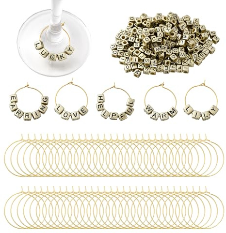 HUAAPLEVLA 60 Set DIY Wine Glass Charms Kit for Personalized Wine Charms Making Suitable for Party Stem Glasses Decorations
