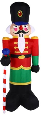 Cascanueces inflable – Decoración de luces impermeable de 240 cm – Navidad al aire libre inflable | para familia, amigos, fiestas, vacaciones, césped, hogar y jardín