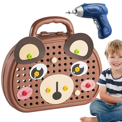 Play Tools, Educational Construction Toy Kit, Electric Drill Function, Interactive Engineering Playset with Hands On Learning Feature, STEM Motor Skills Category for Girls, Boys Ages 3+