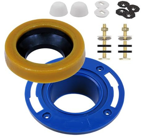 Alipis Juego de Anillo de Cera para Inodoro con Junta de Sellado y Brida de Baño, Kit de Reparación para Instalación de Inodoros, Resistente y Hermético, Accesorios para Baño, 1 Set