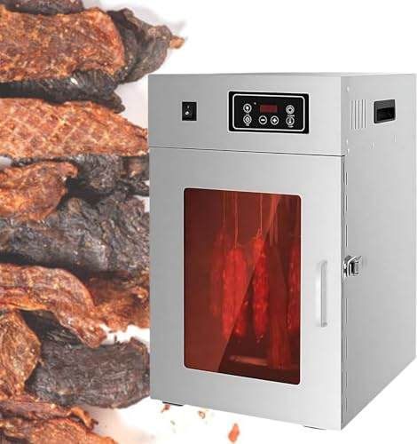 TBANVOO Deshidratador de Alimentos Comercial, Pequeña Caja Cámara de Curado de Carne, Nevera Dry AGER para Carne, con 14/30 Ganchos y Temperatura Ajustable hasta 90°C (194°F) 1000W