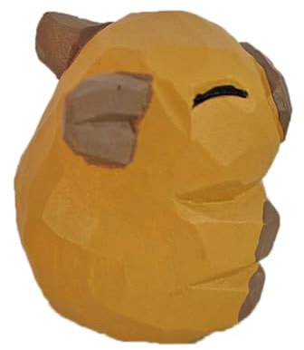 YiQinzcxg Dettagliate Capybaras In Legno Intaglio Miniatura Figura Sculture Animali Ornamento Per Desktop E Libreria Display Decori