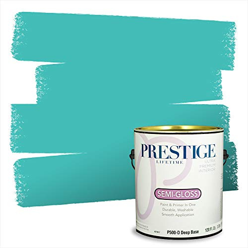 PRESTIGE Paints Interior Paint and Primer In One, 1-Gallon, Semi-Gloss, Comparable Match of Benjamin Moore* Teal Tone*