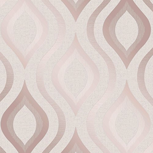 Fine Décor FD42206 Carta da parati Geo al quarzo, oro rosa