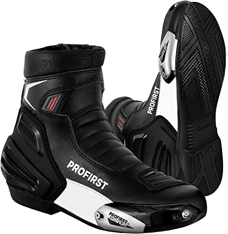 PROFIRST Waterproof Motorbike Boots Motorcycle Armoured Short Ankle Shoes Crash Protection Protective Comfortable Racing Touring Sports Safety
