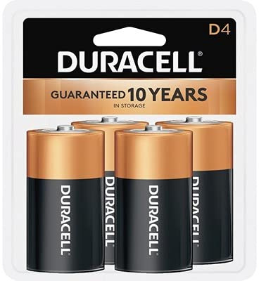 Duracell - CopperTop D Alkaline Batteries with recloseable package - long lasting, all-purpose D battery for household and business - 4 count (Pack of 12)