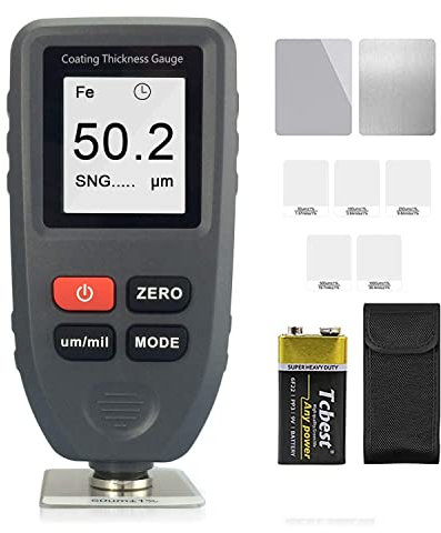 Dickenmessgerät für Autolackbeschichtung HP-1001 Digitaler Lackschichtdickenmessgerät Handheld mit Auto Off/Fe & NF-Sensor, Messbereich 0-1300 um (0-51,2 mil) für Aluminiummetalle für Kraftfahrzeuge