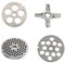 Wessper Wessper Lochscheibensatz für alle Fleischwolf Größen 8 / 4mm + 10mm +16mm und 1 Kreuzmesser - für Fleischwolf Jupiter - Bosch - Zelmer - Westmark - Alexanderwerk
