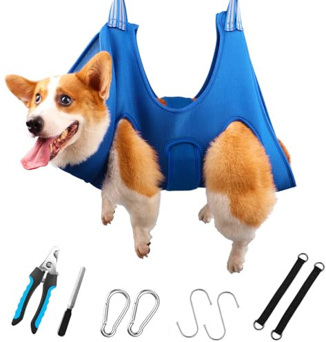 DaizySight Hund Hängematte Krallen Friseur Set für Mittlere Hunde - Größe L, Hängegeschirr für Nageltrimmen, krallenschneider, Haustierpflege, Trimmtisch