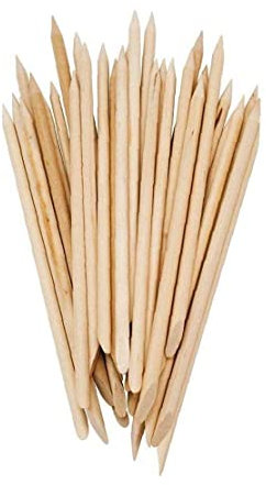 20 piezas de empujador de cutículas para uñas de madera naranja para eliminación de cutículas, instrumento de manicura útil y profesional