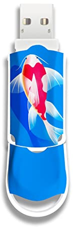 Integral 128GB XPression USB 3.2 Drive in Koi Fish Design Sleek and Beautiful Memory Stick Pen Drive, External Storage for Work, Study and Leisure