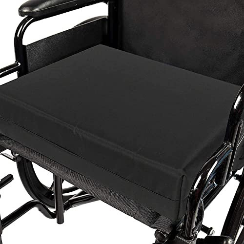 ITRAT Wheelchair Cushion Foam Ergonomic Posture Seat Pads Comfort Car Hip, Tailbone Support Pressure Sore Relief Office Chairs, Car Seats l Wipe able Black Cover (16 x 16 x 2)