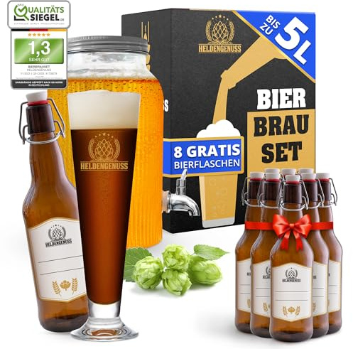 Bierbrauset Dunkles Bier 5L - Bier brauen Set mit Videoanleitung, Geschenk | echtes Brauerlebnis zum selber brauen - Bier Geschenke für Männer Mann Geburtstag Vatertag biergarten lecker bierchen