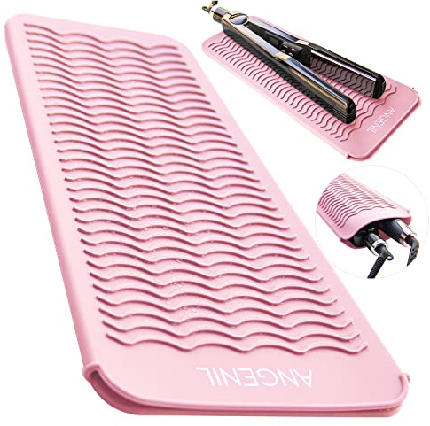 ANGENIL Hitzebeständige Silikon Mattenbeutel, Mattenabdeckung Für Lockenstab, Haar Glatteisen, Glätteisen, Lockenwickler, Rundbürste, Warmluftbürste Und Haarstyling Geräte, Lebensmittelechtes Silikon
