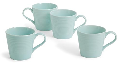 Royal Doulton Mugs, Stoneware, Designed to Mix & Match, Gordon Ramsay Maze Mug 400ml 13.5floz Blue, Set of 4