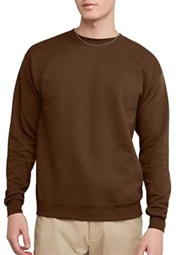 Hanes Men's Ecosmart Fleece Sweatshirt, Cotton-blend Pullover, Crewneck Sweatshirt for Men, 1 Or 2 Pack Available, Army Brown - 1 Pack, M