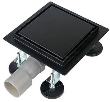 S SIENOC Canale di Doccia， Canaletta Doccia， Canale di scarico Doccia con sifone canalina Canaletta di scarico a doppio lato Duplex Scarico doccia (25x25CM)