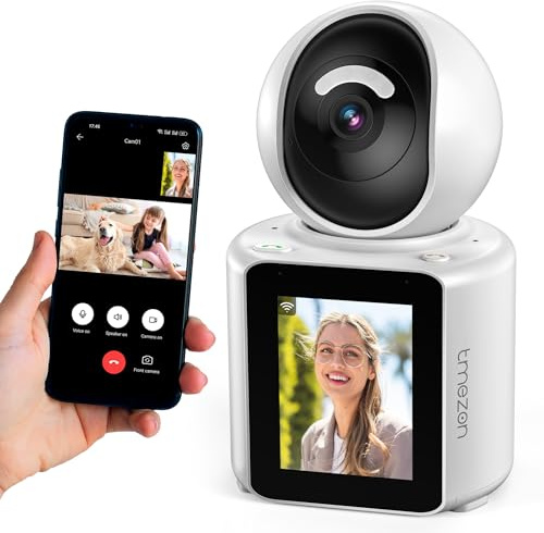 TMEZON Video Pet Dog Camera Indoor Two Way Wireless Security Camera Monitor 1080P with Phone app and Motion Detection,Baby/Elderly/Nanny Audio Calling Device Pan Tilt