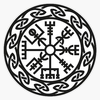 Vegvisir Viking Runic Compass Odin Norse - Die Cut Vinyl Decal for Cars, Trucks, Motorcycles, Vans, Laptops, ToolBoxes, Windows, Mobiles, etc (5x5, Black)