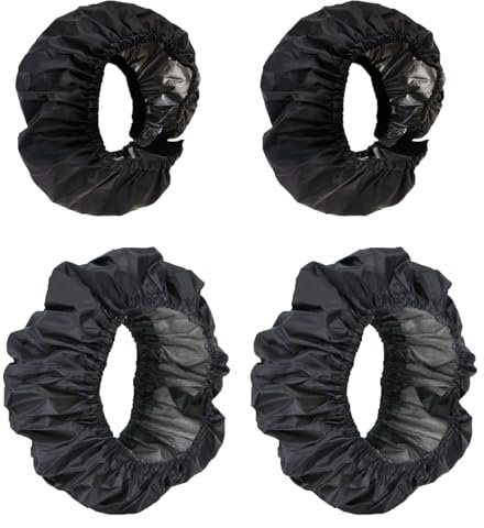 JPESYGFDK 4 Stück Kinderwagen Radabdeckungen für Babys, wasserdichte und schmutzabweisende Radschutzabdeckung Rollstuhlschutzabdeckung für Kinderwagen, staubdichtes Kinderwagenzubehör (schwarzes)