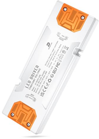 DUSKTEC LED Trafo 12V Flach, Netzteil LED 5A 60W Treiber Transformator 230V auf 12V DC Gleichstrom, LED Driver Konstantspannung Power Supply ohne Mindestbelastung