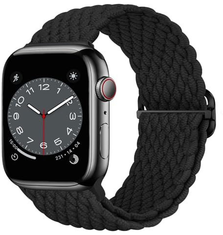 Nepfaivy Bracelet tressé compatible avec Apple Watch - 45 mm, 44 mm, 46 mm, 49 mm, 42 mm, pour homme et femme, en tissu nylon, bande élastique, pour iWatch séries 10/9/8 / Ultra / SE / 7 / 6 / 5 / 4