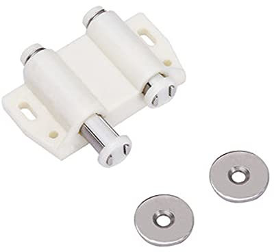 BULINO Chiusura Magnetica, Chiusura a Pressione Magnetica con Chiusura a Doppio Tocco for Porta dell'Armadio, Armadio, Nero, 2 Pezzi