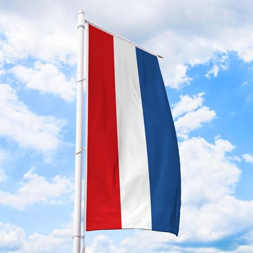Niederlande Flagge 120 x 300 cm - für Fahnenmast, Niederlandfahne aus reißfestem Fahnen-Polyester-Stoff, Hissfahne Hochformat für Querausleger wetterfest und UV-beständig