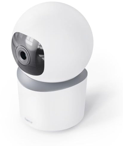 Hama Telecamera di sorveglianza interna (intelligente Wi-Fi con visione notturna, 1080p, registrazione, rilevatore di movimento con riconoscimento personale, citofono, fotocamera interna orientabile,
