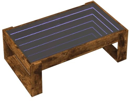 vidaXL Couchtisch mit Infinity-LED Räuchereiche 90x53x30 cm