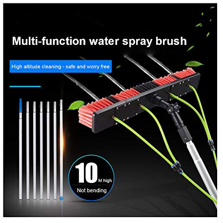 YANNIES Varilla Extensible de 3 a 7 m para limpiacristales, Limpiador de Ventanas, Varilla telescópica combinada para Limpiar Ventanas, Cepillo de Agua, Limpiador Extensible para techos de