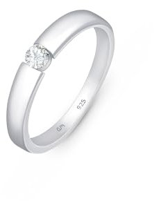 Amberta Damen Hochzeit Ringe aus 925 Sterlingsilber | Solitär Verlobungsring | Verlobungsring Damen Solitär | Zirkonia Ring Silber 925: Solitär VerlobungsringRing Grösse 64