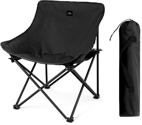 Naturehike T01 Gathering Moon Silla de Camping Resistente al Desgaste con Bolsa de Almacenamiento, Negro (L)