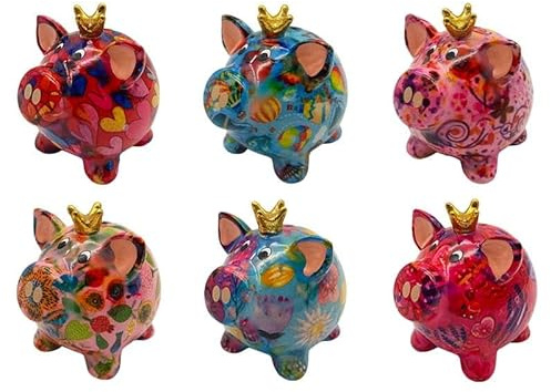 Pomme Pidou Spardose Schwein - Sparschwein Grösse Rosie 10,2 x 9,5 x 10 cm Farbe nach Zufallsprinzip - Angebot 1 Sparschwein nach Zufallsprinzip