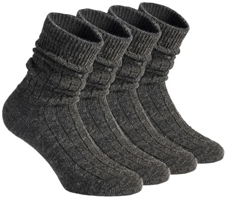 CALZITALY PACK 2/4 PAIA Alpaca-ullstrumpor, ullkazettoner, vinterstrumpor, termiska strumpor, strumpor för män och kvinnor, tillverkade i Italien, 2 Par: antracit, 35-38 EU