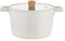 FLORINA Nube cacerola de aluminio | 24 cm | 5,8 l | Apta para inducción | Recubrimiento cerámico resistente a arañazos | Asa suave al tacto con aspecto de madera | Tapa de cristal resistente al calor