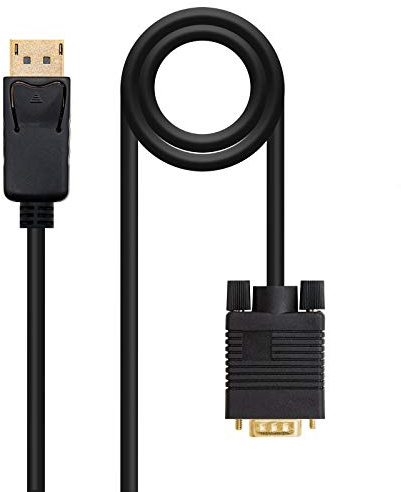 Blendend Cable conversor DP a VGA 5.0 m, DP/M-VGA/M, negro, ideal para conectar dispositivos con salida DisplayPort a monitores VGA.