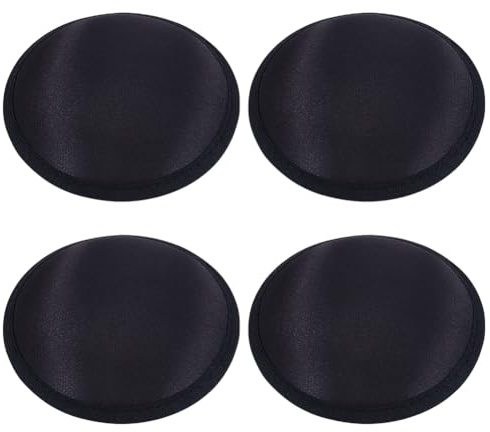 BENECREAT 4-teilige Schwarze runde Fascinator-Hutbasis im Vintage-Stil, 13cm Satin-Hutbasis Polyester-Sinamay-Basis zum Basteln von Hochzeitsfeierhüten, 2.5cm dick