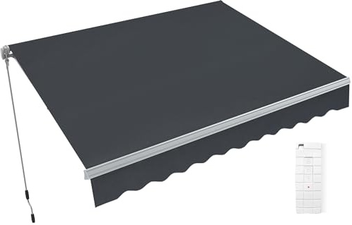 MCombo Patio Awning 10x8 Feet Sunshade Canopy for Motorized Retractable Awnings, 4693(Grey)