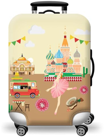 wxlmom Kofferschutzhülle XL Khakigelb Waschbar,Suitcase Cover Für Kinder Und Erwachsene,Elastischer Spandex-Koffer-Protector,Koffer-Abdeckungen