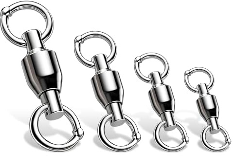 VEPEPE 30Pcs Size 2 Ball Bearing Barrel Fishing Swivels with Welded Rings