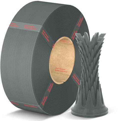 ANYCUBIC PLA Filament Refill, 1.75mm 3D Drucker Filament ohne Spule, Maßgenauigkeit +/- 0.02mm, passend zu den meisten wiederverwendbaren Spulen, 1KG Textur Grau