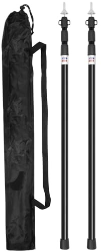 JCMCAMP Tarp Poles, Telescoping Tent Poles, Ultra-Lightweight Portable Aluminum Sun Shade Poles That Extends Up to 7'6,Suitable for Camping, Tent, Awning, Beach Shelter(2 PCS)