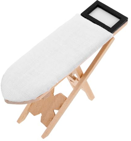 TOYANDONA Table à Repasser Maison De Poupée Fournitures De Maison De Poupée Mini Planche à Repasser Mini Planches à ser Maison Accessoire De Beige Bois