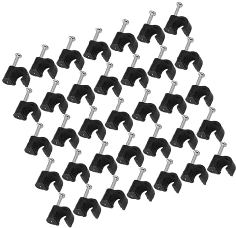 Gatuida Fermacavi Chiodi 6mm in Plastica e Acciaio, Clip Per Cavi Ethernet, Supporto Per Cavi Da Parete, Set Da 400 Pezzi Per Gestione Ordinata in Casa e Ufficio