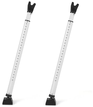 HPVERDALIVING Heavy Duty Door Security Bar 116cm - Adjustable Metal Sliding Patio Door Lock & Entry Door Brace, Portable Anti-Burglar Security Jammer for Home, Flats and Travel Use (2-Pack, White)